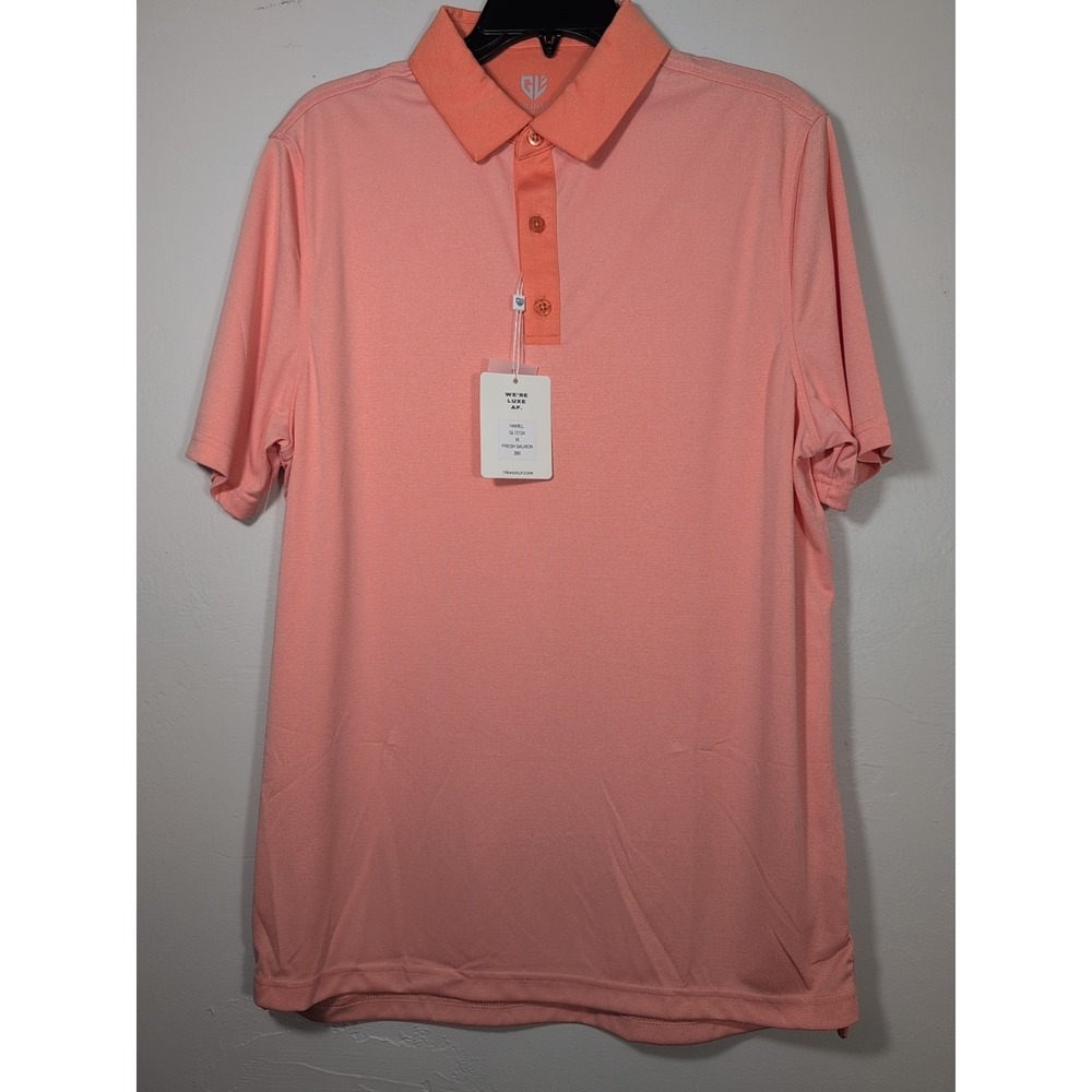 NWT Men's GL Graham‎ Luxe Short Sleeve Polo Golf Shirt Fresh Salmon Medium